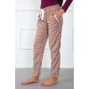 Moda Bayan Polar Tek Alt Pijama Kahve