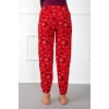 Moda Bayan Polar Tek Alt Pijama Kırmızı
