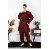 Moda Büyük Beden Tesettür Mayo 7XL-8XL-9XL-10XL Bordo