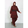 Moda Büyük Beden Tesettür Mayo Bordo