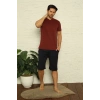 Moda Erkek Bordo 3lü Pijama Takım Bordo