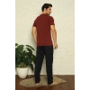 Moda Erkek Bordo V Yaka 3lü Pijama Takım