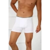 Moda Erkek Büyük Beden Pamuklu Likralı Boxer Beyaz