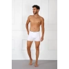 Moda Erkek Büyük Beden Pamuklu Likralı Boxer Beyaz