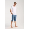Moda Erkek Cepli Pamuk Penye Şort İndigo