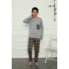 Moda Erkek Çocuk Penye Pijama Takım Gri