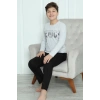 Moda Erkek Çocuk Penye Pijama Takım Gri