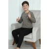 Moda Erkek Çocuk Penye Pijama Takım Vizon