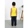 Moda Erkek Çocuk Sıfır Kol Penye Pijama Takım Sarı