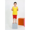Moda Erkek Çocuk Sıfır Kol Şortlu Sarı Penye Pijama Takımı