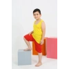 Moda Erkek Çocuk Sıfır Kol Şortlu Sarı Penye Pijama Takımı
