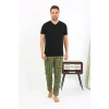 Moda Erkek Ekoseli Desen Penye Tek Alt Pijama Haki