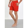 Moda Erkek Fermuarlı Cepli Deniz Şortu Kırmızı