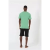 Moda Erkek Kısa Kol Fıstık Yeşili Penye Şortlu Pijama Takımı