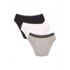 Moda Erkek Pamuk 3lü Laci Beyaz Gri Likralı Slip