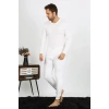 Moda Erkek Pamuk Ekru İçlik Takım