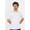 Moda Erkek Sıfır Yaka Likralı Beyaz T-Shirt