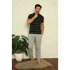 Moda Erkek Siyah 3lü Pijama Takım