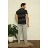 Moda Erkek Siyah 3lü Pijama Takım