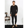 Moda Erkek Termal Kışlık Alt Üst İçlik Takım Siyah