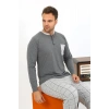 Moda Erkek Uzun Kol Penye Antrasit Pijama Takımı