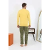 Moda Erkek Uzun Kol Penye Sarı Pijama Takımı