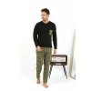 Moda Erkek Uzun Kol Penye Siyah Pijama Takımı