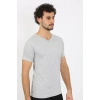 Moda Erkek V Yaka Gri Penye Atlet