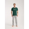 Moda Erkek Yeşil Kısa Kol Pijama Takımı