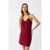 Moda İp Askılı Penye Gecelik Bordo
