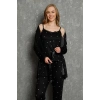 Moda Kadın 3lü Sabahlık Pijama Takım Siyah