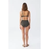 Moda Kadın Basic Haki Pedli Yüksek Bel Bikini Takımı