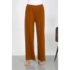 Moda Kadın Bürümcük Kumaş Hafif-Esnek Pantolon 210074 Kahve