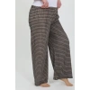 Moda Kadın Büyük Beden Bürümcük Pantolon  Kahve