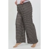 Moda Kadın Büyük Beden Bürümcük Pantolon  Kahve