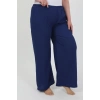 Moda Kadın Büyük Beden Bürümcük Pantolon  Saks
