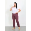 Moda Kadın Büyük Beden Mürdüm Tek Alt Pijama