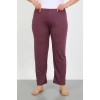 Moda Kadın Büyük Beden Mürdüm Tek Alt Pijama