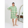 Moda Kadın Büyük Beden Penye Gecelik Ev Elbisesi Yeşil