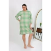 Moda Kadın Büyük Beden Penye Gecelik Ev Elbisesi Yeşil