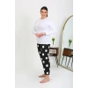 Moda Kadın Büyük Beden Tek Alt Pijama Siyah