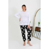 Moda Kadın Büyük Beden Tek Alt Pijama Siyah