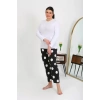 Moda Kadın Büyük Beden Tek Alt Pijama Siyah