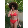 Moda Kadın Destekli Fiyonklu Alt Üst Kırmızı Bikini Takım