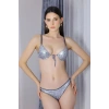 Moda Kadın Destekli İp Dekolte Sütyen Takım 3806 Gri