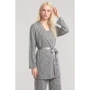 Moda Kadın Ekru Yumuşak Dokulu Dökümlü Uzun Kimono Şık ve Rahat Ev Giyim