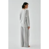 Moda Kadın Gri Koç Burcu Oversize 2 İplik Eşofman Ev Giyim Takımı