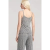 Moda Kadın Gri Melanj İp Askılı Atlet Yumuşak Dokulu Minimal Tasarım Günlük Basic Üst