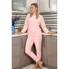 Moda Kadın Kadife Pijama Takım Pembe