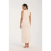 Moda Kadın Kalın Askılı Yırtmaçlı Uzun Pudra Gecelik